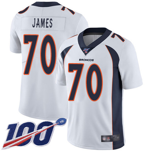 Men Denver Broncos #70 Ja Wuan James White Vapor Untouchable Limited Player 100th Season Football NFL Jersey->women nfl jersey->Women Jersey